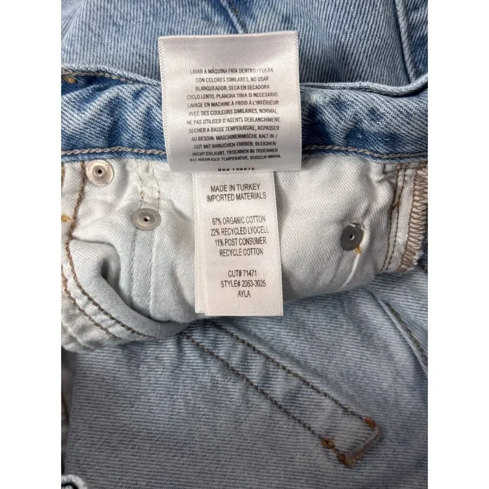 Citizens of Humanity Ayla Jeans 26 Womens Wide Leg Baggy Ripped Knees